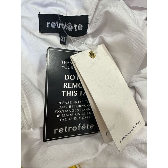 NWT Retrofete Valentina Open Back Floor Length Maxi Dress White XS $595 - Picture 9 of 9